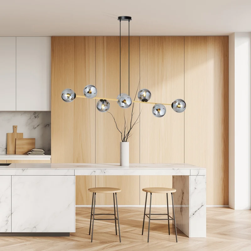 Suspension Boule Verre Et Laiton