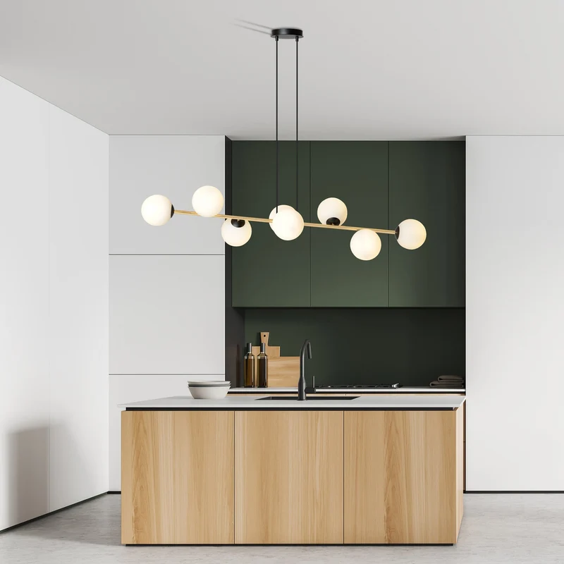 Suspension Boule Verre Laiton