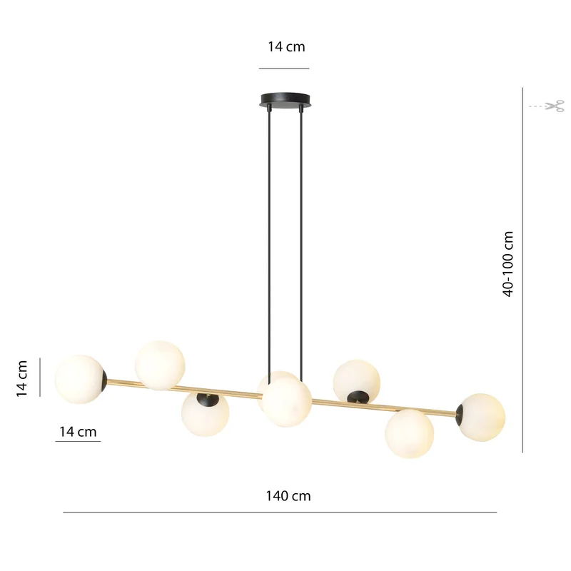 Suspension Boule Verre Laiton