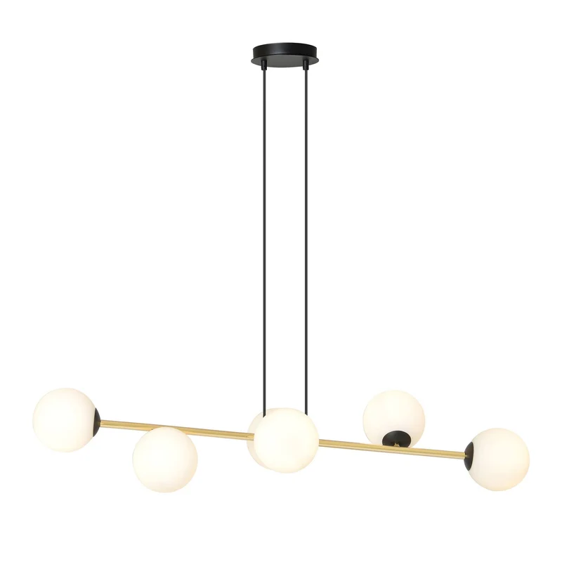 Suspension Boule Verre Laiton Vintage