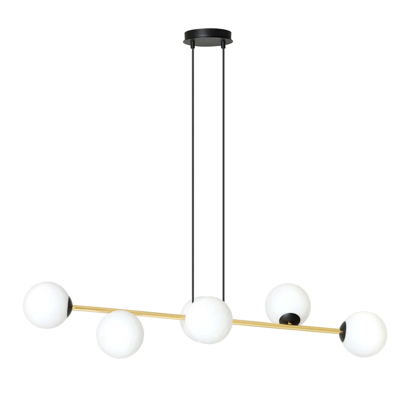 Suspension Boule Verre Laiton Vintage