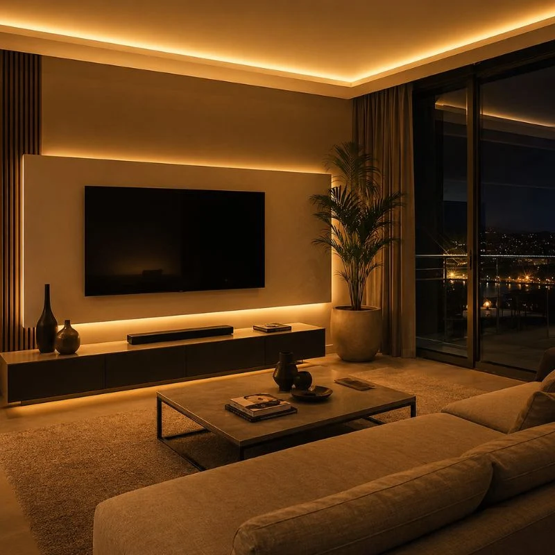 Ruban LED COB AC 296 LED/m 220V 10W/m IP65 - Doré (vendu sur mesure au mètre)