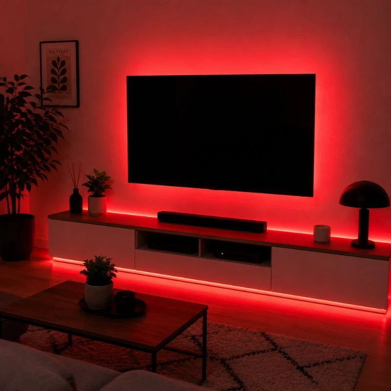 Ruban LED COB AC 296 LED/m 220V 10W/m IP65 - Rouge (vendu sur mesure au mètre)