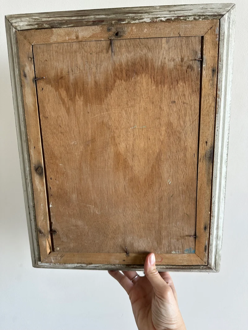 Peinture sur planche signée tons pastel années 60
