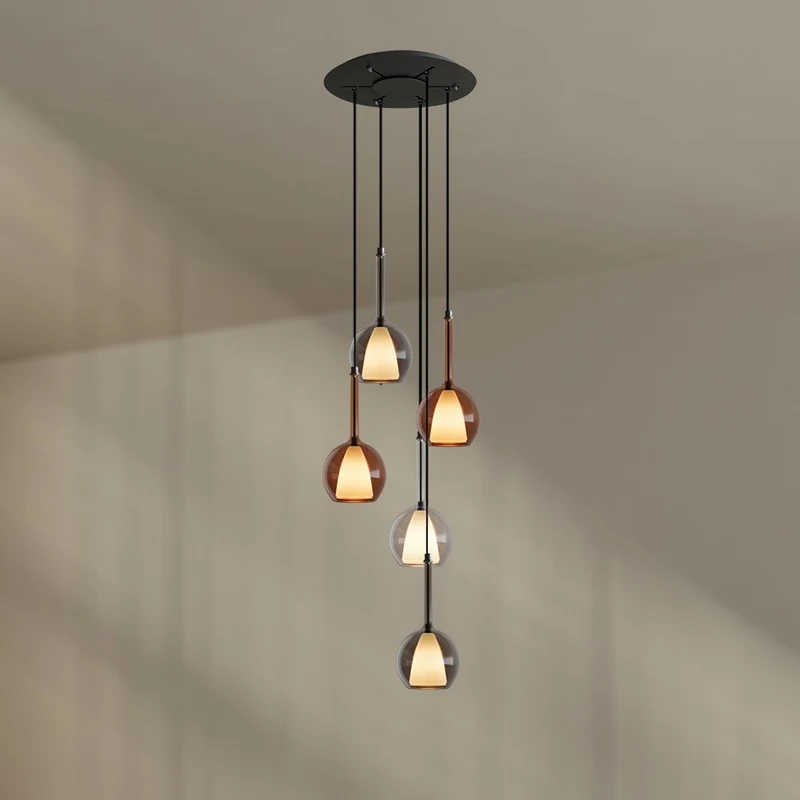 s.luce Belluna Galerieleuchte 5-flammig Ø 60cm Baldachin