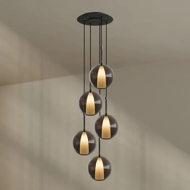 s.luce Belluna Galerieleuchte 5-flammig Ø 60cm Baldachin