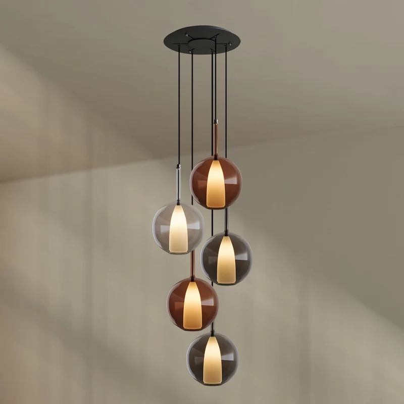 s.luce Belluna Galerieleuchte 5-flammig Ø 60cm Baldachin
