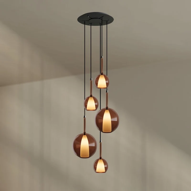 s.luce Belluna Galerieleuchte 5-flammig Ø 60cm Baldachin