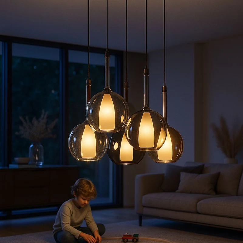s.luce Belluna Galerieleuchte 5-flammig Ø 60cm Baldachin