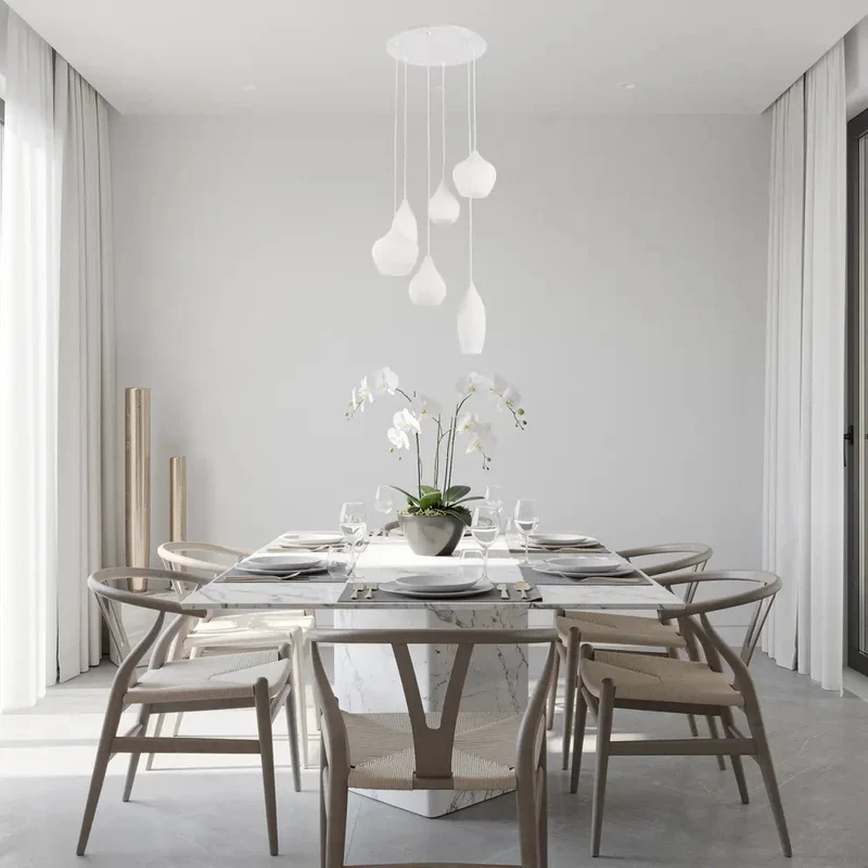 Suspension SOFT SP6 blanche verres soufflés
