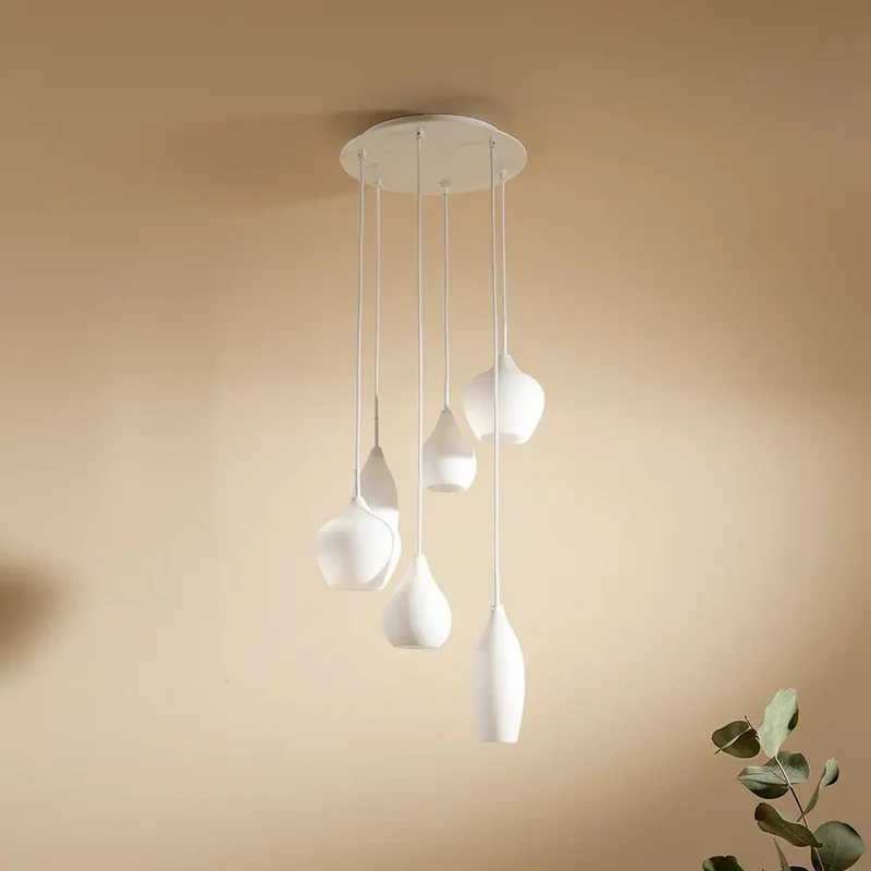 Suspension SOFT SP6 blanche verres soufflés