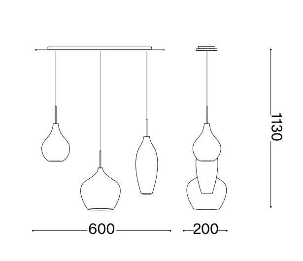 Suspension SOFT SP3 chrome verres fumé