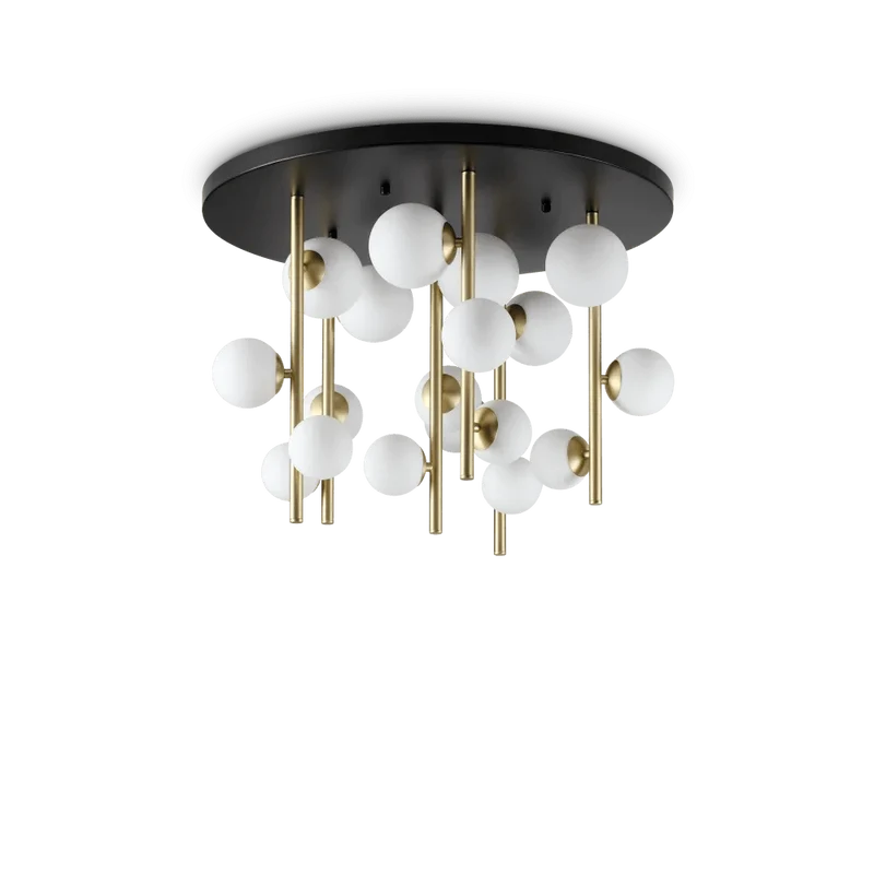 Plafonnier PERLAGE PL18 laiton diffuseurs blanc