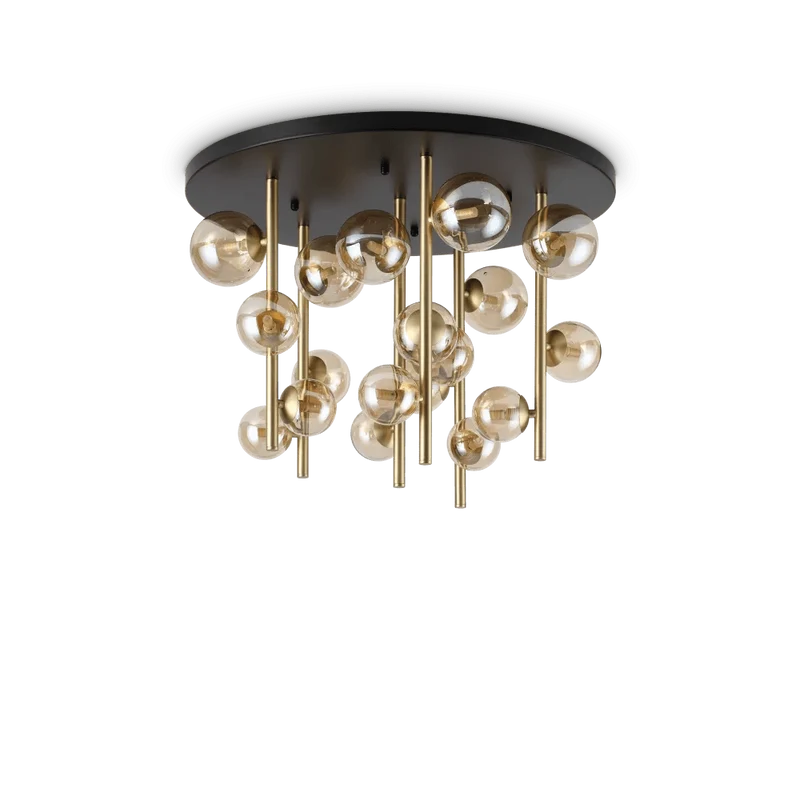 Plafonnier PERLAGE PL18 laiton diffuseurs ambré