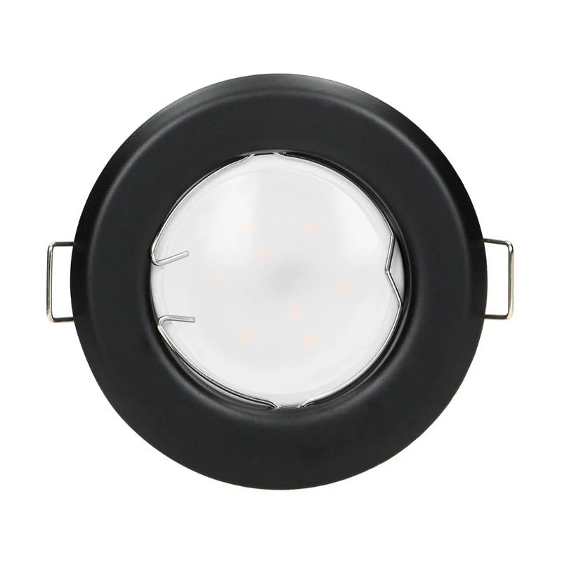 Support Spot GU10/MR16 Encastrable Rond Acier Noir