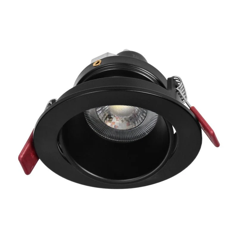 Support Spot GU10/MR16 Encastrable Rond Orientable Aluminium Noir
