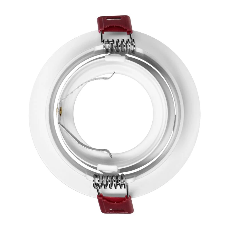 Support Spot GU10/MR16 Encastrable Rond Orientable Aluminium Blanc