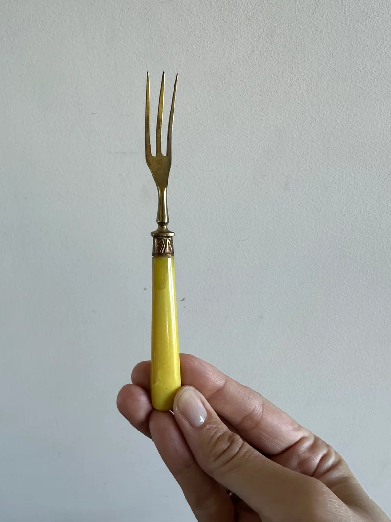 Couverts en vermeil et bakélite années 70