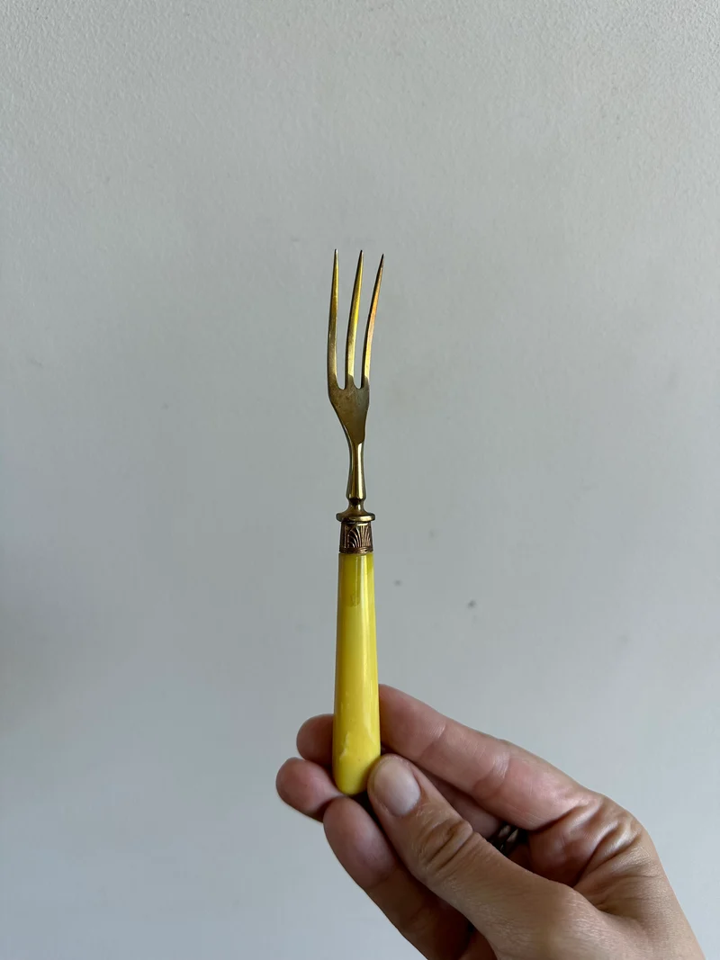 Couverts en vermeil et bakélite années 70