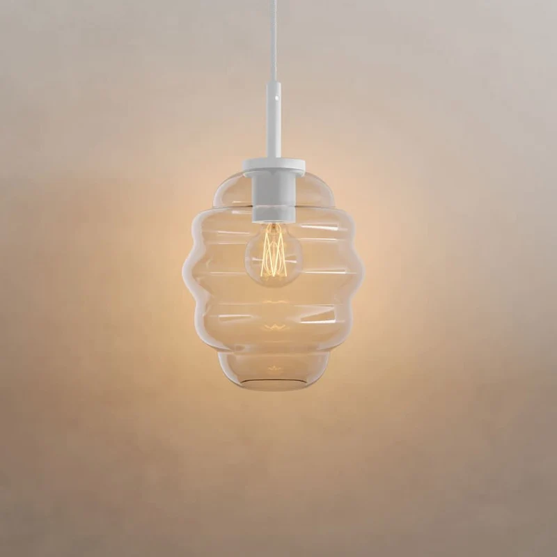 s.luce Echos Glas Galerie-Pendelleuchte Aufhängung 500cm Weiß