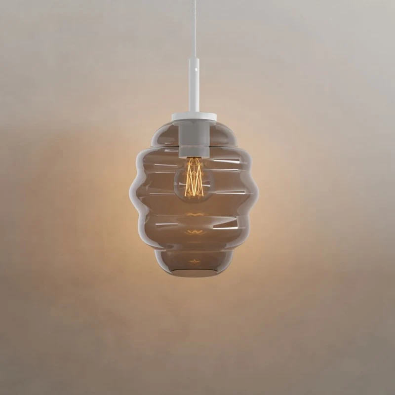 s.luce Echos Glas Galerie-Pendelleuchte Aufhängung 500cm Weiß