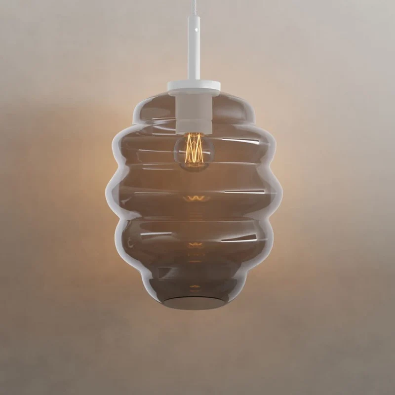 s.luce Echos Glas Galerie-Pendelleuchte Aufhängung 500cm Weiß