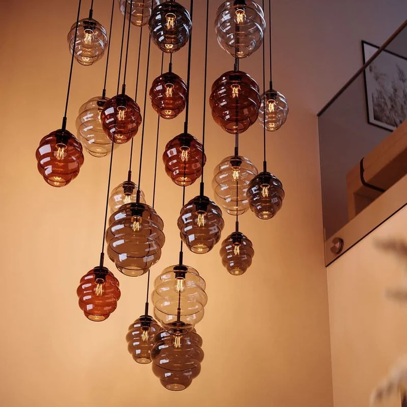 s.luce Echos Glas Galerie-Pendelleuchte Aufhängung 500cm Weiß
