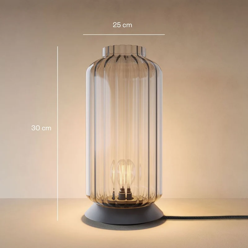 s.luce Velo Glas-Tischleuchte mit Schalter