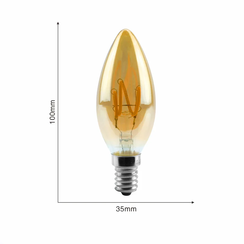 Ampoule LED C35 Filament Culot E14 (Ambrée)