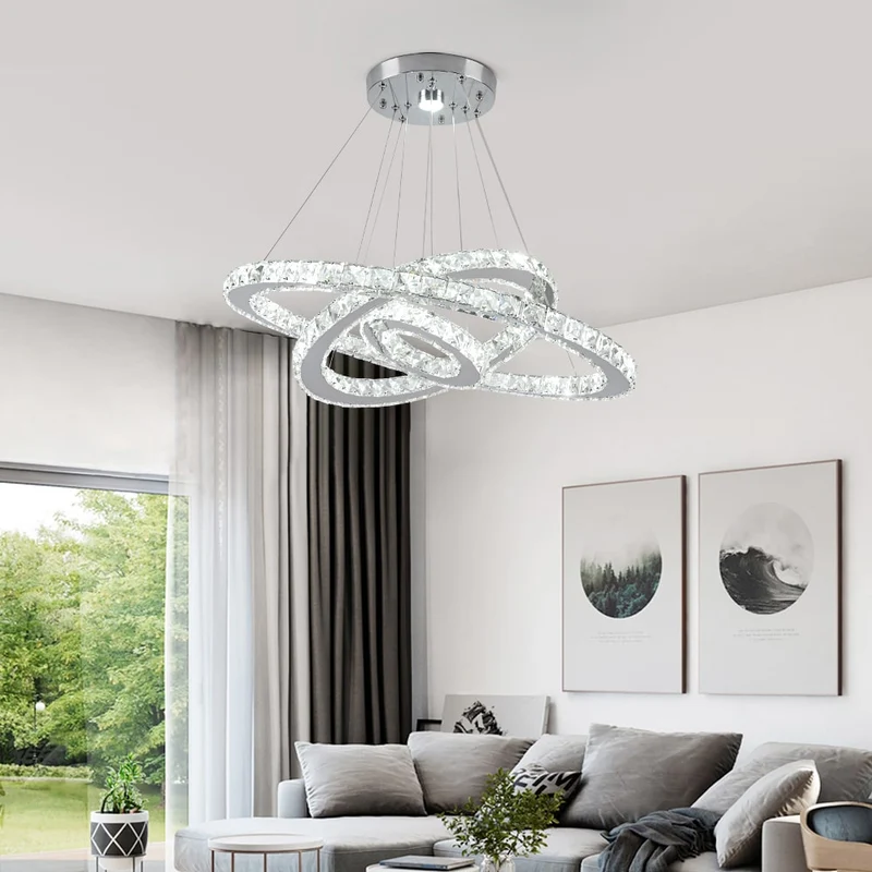 Lustre Anneaux de Cristal Lucido