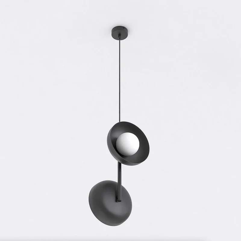 Suspension double verre opale style minimaliste