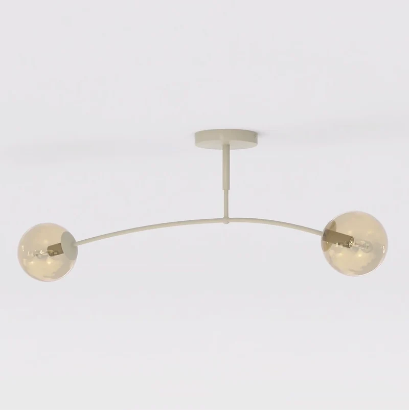 Lustre double plateau verre style contemporain