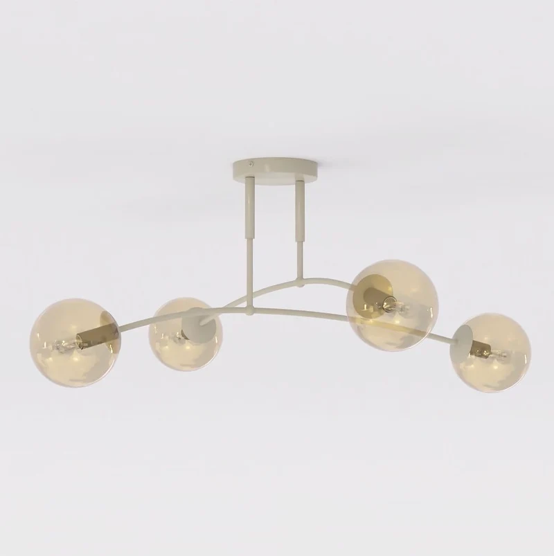 Lustre double plateau verre style contemporain