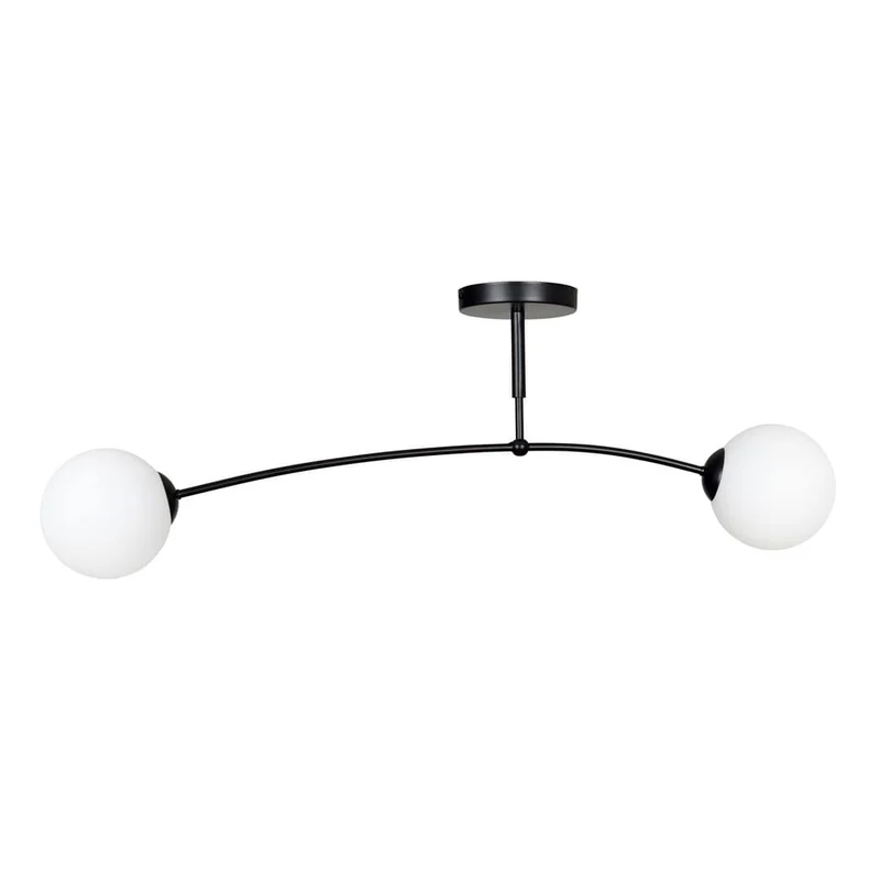 Lustre double plateau verre style contemporain