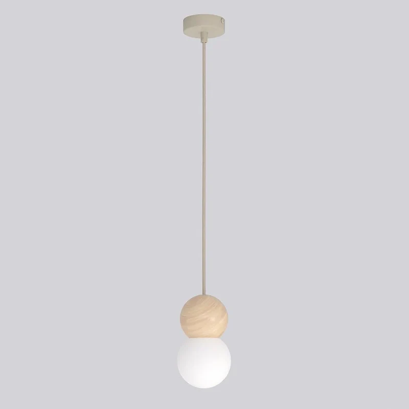Suspension anneau bois et métal style nordique