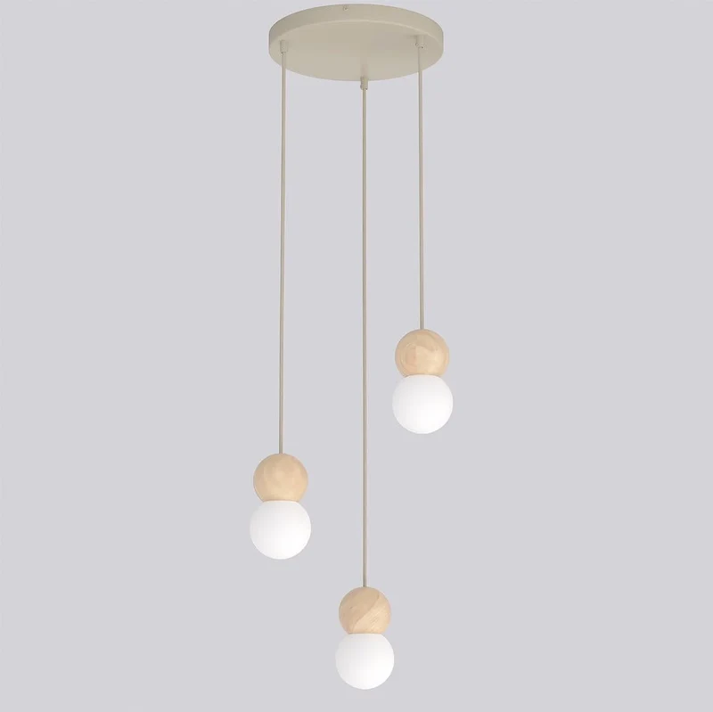 Suspension anneau bois et métal style nordique