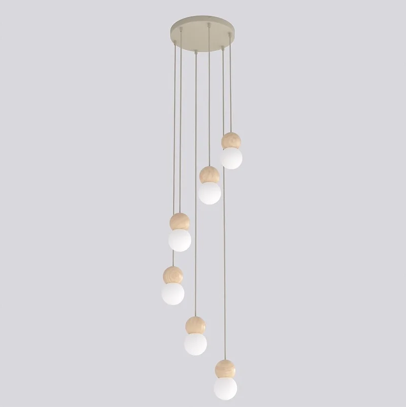 Suspension anneau bois et métal style nordique