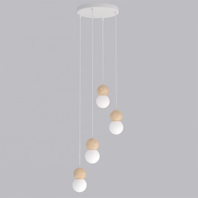 Suspension anneau bois et métal style nordique