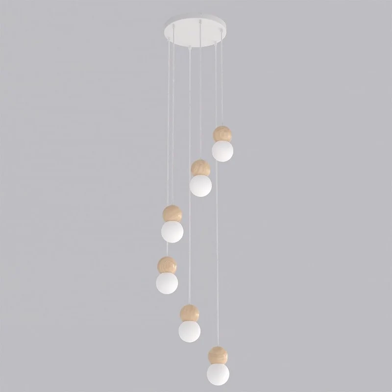 Suspension anneau bois et métal style nordique