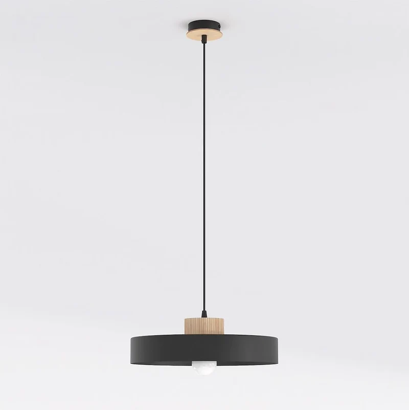 Suspension bois teinté verre style scandinave