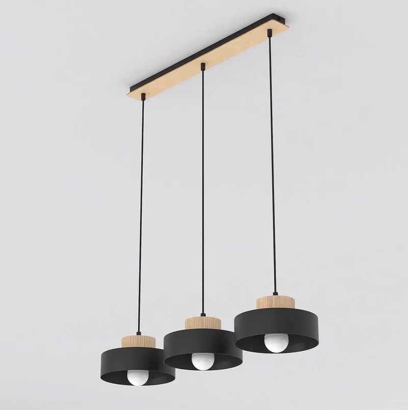 Suspension bois teinté verre style scandinave