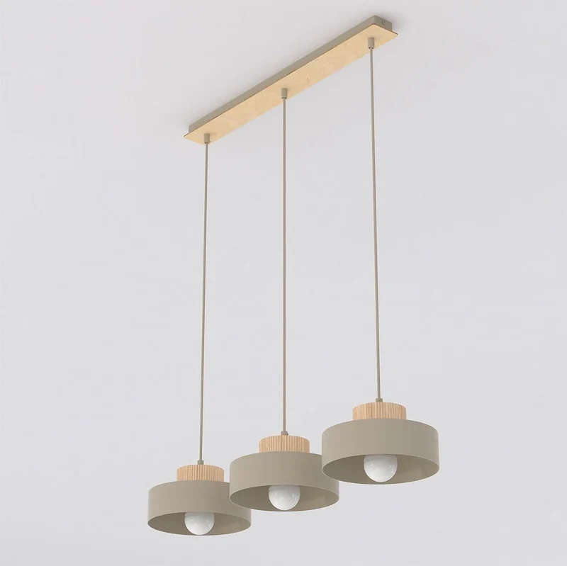 Suspension bois teinté verre style scandinave