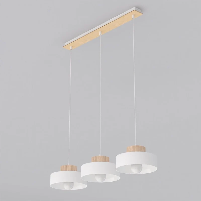 Suspension bois teinté verre style scandinave