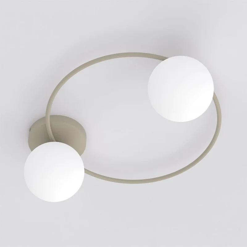 Lustre plat double verre transparent moderne