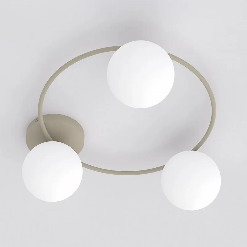 Lustre plat double verre transparent moderne