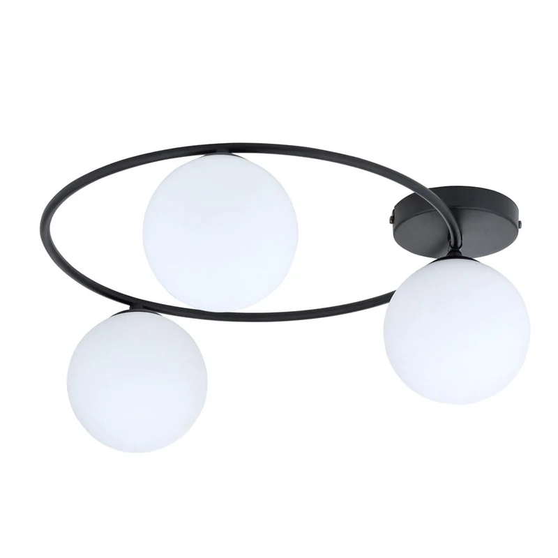 Lustre plat double verre transparent moderne