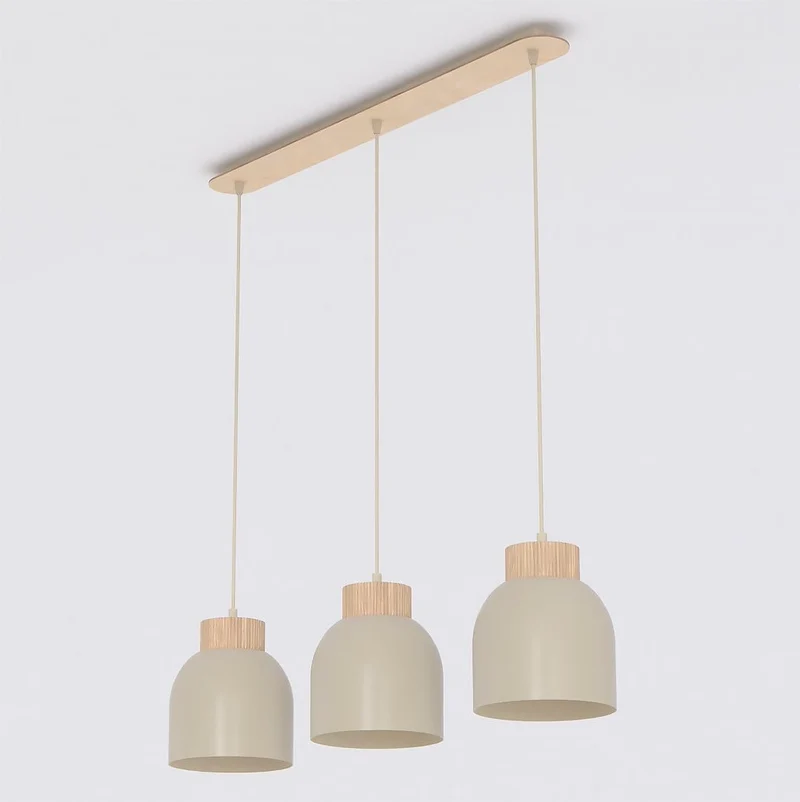 Suspension bois et métal style scandinave naturel
