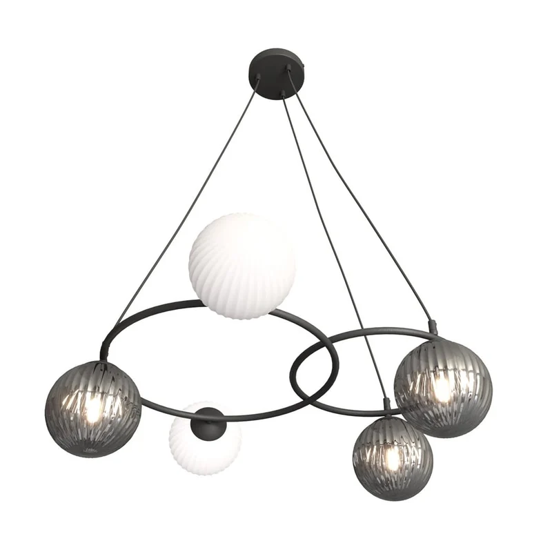 Suspension lustre globes verre ambiance glamour