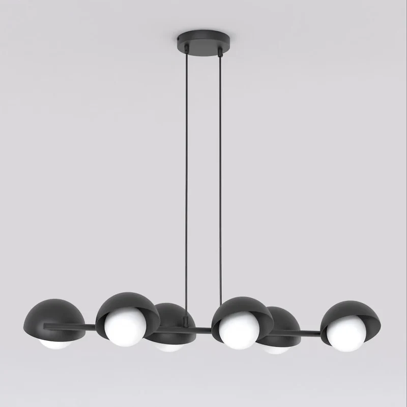 Suspension lustre noir acier