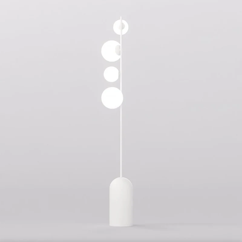 Lampadaire 4 feux acier verre style minimaliste